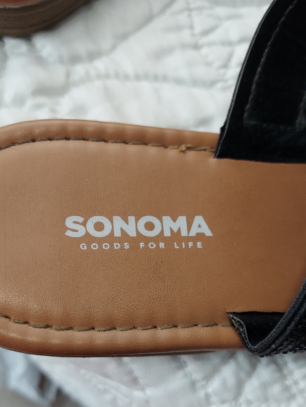Sonoma Embellished Black Shiny Toe Loops Women’s Thong Sandals Slip On, Size 8 - Picture 6 of 9